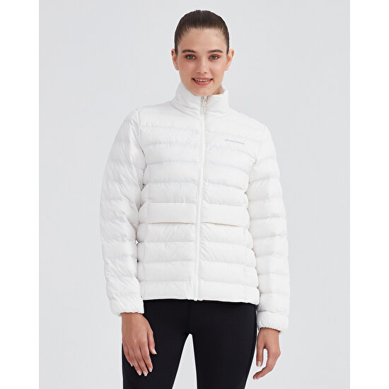 Skechers W Outerwear Pop Up Detailed Padded Jacket Kadın Beyaz Mont S231240-100