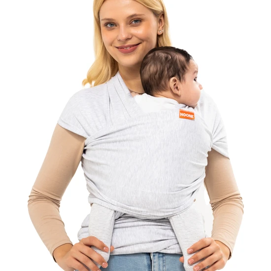 Noone Wrap Sling - Pamuklu Esnek Bebek Taşıma Şalı - Yenidoğan Bebeklerin Ihtiyacı Olan Ten Teması ve M Pozisyonu