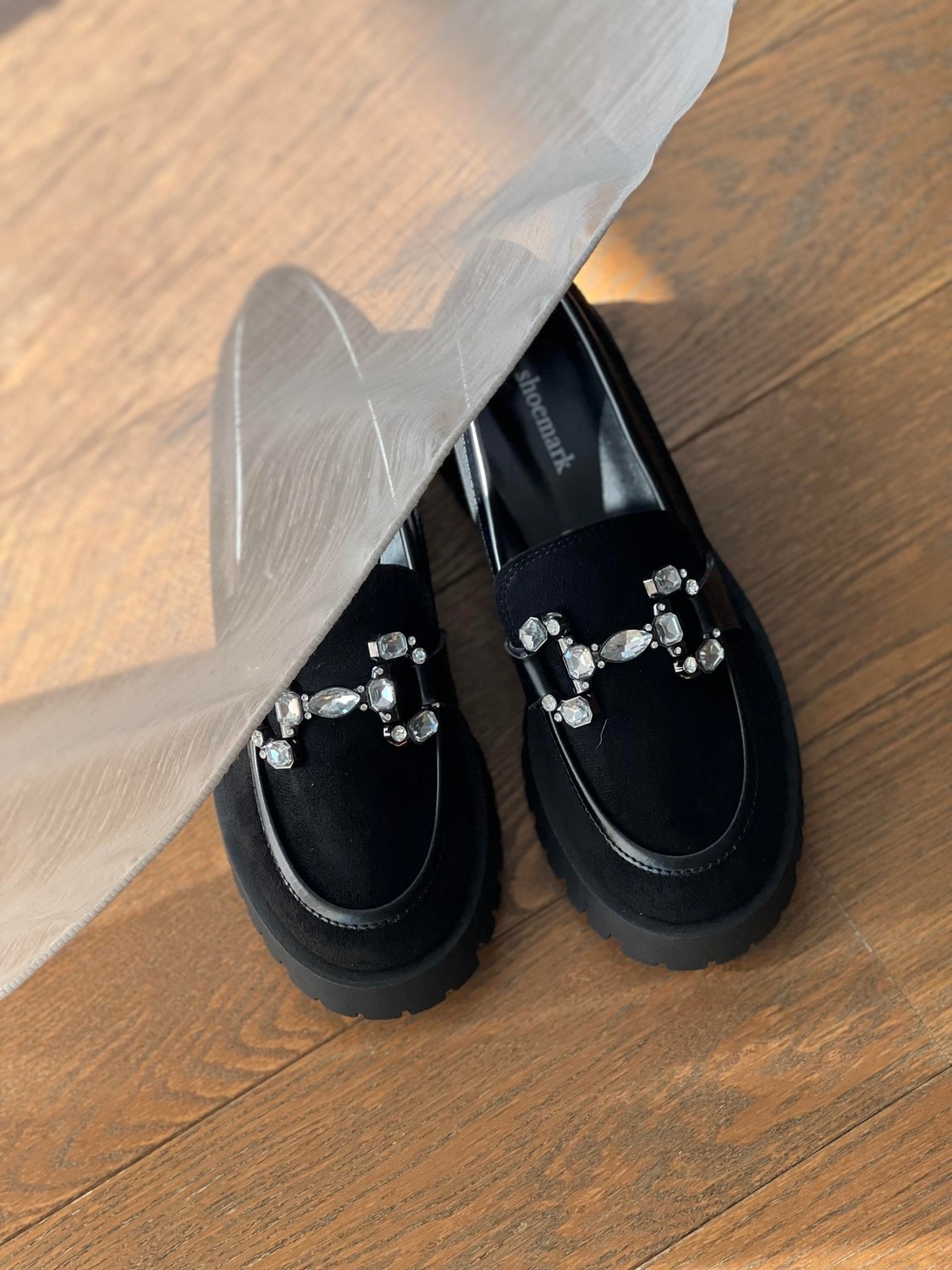 Shoemark Tina Bej Süet Taşlı Toka Deaylı Kadın Loafer görsel 5