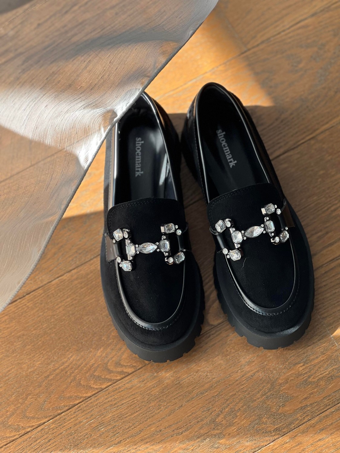 Shoemark Tina Bej Süet Taşlı Toka Deaylı Kadın Loafer görsel 6