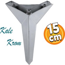 Badem10 Kale Lüks Mobilya Kanepe Sehpa Tv Ünitesi Koltuk Ayağı 15 Cm Krom Renk Baza Ayakları