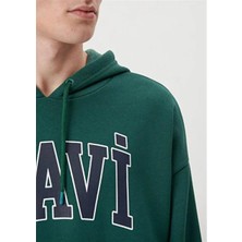 Mavi M067149-71874 Zümrüt Yeşil Erkek Oversize Kapuşonlu Logo Sweatshirt