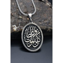 Prestige Gümüş Nasihatçi Olarak Ölüm Yeter Arapça Yazlı 925 Ayar Gümüş Kolye Zincir