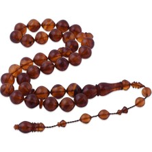 Nusnus Istanbul Kesim Kahverengi Sıkma Kehribar Tesbih TB74