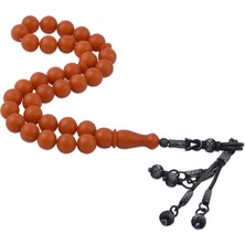 Nusnus Küre Kesim Kazaz Gümüş Püsküllü Sıkma Kehribar Tesbih 12.25 gr Gümüş