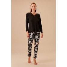 Suwen Black Rose Pijama Takımı