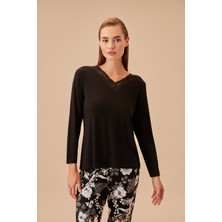 Suwen Black Rose Pijama Takımı