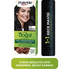 Palette Kalıcı Doğal Renkler 1-1 Gece Mavisi Saç Boyası Kakao Yağı & Yulaf Çekirdeği Özü ile