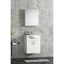 Özceden Yıldız Banyo Dolabı 50CM Beyaz Asma Kulplu