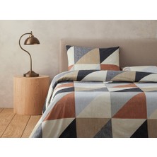 English Home Triad Kolay Ütülenir Tek Kişilik Nevresim Seti 160X220 cm Gri - Bej