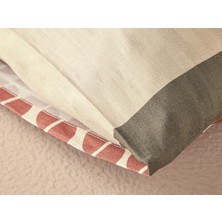 English Home Dynamic Square Dijital Baskılı Soft Cotton 2'li Yastık Kılıfı 50X70 cm Bej – Terracotta