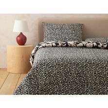 English Home Grandiflora Dijital Baskılı Soft Cotton Çift Kişilik Nevresim Seti 200X220 cm Antrasit - Terracotta