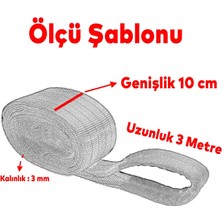 Badem10 Sapan Polyester Spanzet 4 Ton 3 Metre Gri Sağlam Yük Kaldırma Taşıma Indirme Halat