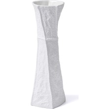 The Mia Licia Seramik Vazo Beyaz 13X10X33 cm