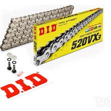 DID 520-110VX3 2005-2006 Kawasaki Ninja Zx-6r (636CC) Uyumlu Zincir Vx3 Xring Silver (Gümüş) Renk