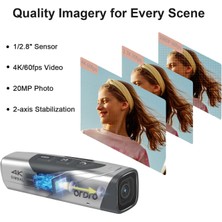 Ordro Ep8 Giyilebilir Video Kamera Eller Serbest Pov Yakalama Ultra Hd 4K