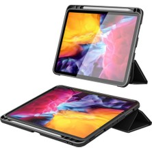 FUJİMAX Apple iPad Pro 12.9 2022 M2 (6.nesil) Kılıf Yatay Standlı Arkası Silikon Kalem Bölmeli Deri Görünümlü Wlons Kılıf (Model A2436,A2764/37)