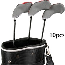 Lonni 10X Golf Irons Golf Sopası Kılıfı Seti Fairway Woods Için Çift Renk Headcovers Gri Kırmızı (Yurt Dışından)