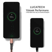 Lucatech Lightning Hızlı Şarj ve Data Kablosu 2 mt Örgü Tip Kırılmaz Kablo