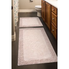 Madame Clean Tiffany 2'li Pamuklu Klozet Takımı, Pudra Banyo Paspas Seti