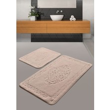 Madame Clean Pudra 2li Pamuklu Banyo Paspas Seti Osmanlı Desen