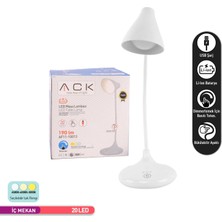 Ack Şarjlı LED Masa Lambası, Ayarlanabilir Dokunmatik Işık, Dekoratif Çalışma Lambası