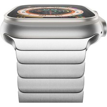 Kip GSM Metal Kordon Apple Watch Ultra/ultra 2 Tokalı Kayış 49MM 44MM 45MM 42MM 41MM 40MM 38MM Metal Baklalı Kordon Apple Watch Serisi 9 8 7 6 5 4 3 2 1 Se (Titanium, 49MM 45MM 44MM 42MM 41MM 40MM 38MM)