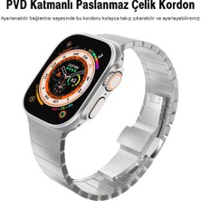 Kip GSM Metal Kordon Apple Watch Ultra/ultra 2 Tokalı Kayış 49MM 44MM 45MM 42MM 41MM 40MM 38MM Metal Baklalı Kordon Apple Watch Serisi 9 8 7 6 5 4 3 2 1 Se (Titanium, 49MM 45MM 44MM 42MM 41MM 40MM 38MM)