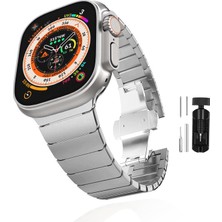 Kip GSM Metal Kordon Apple Watch Ultra/ultra 2 Tokalı Kayış 49MM 44MM 45MM 42MM 41MM 40MM 38MM Metal Baklalı Kordon Apple Watch Serisi 9 8 7 6 5 4 3 2 1 Se (Titanium, 49MM 45MM 44MM 42MM 41MM 40MM 38MM)