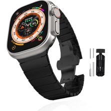Kip GSM Metal Kordon Apple Watch Ultra/ultra 2 Tokalı Kayış 49MM 44MM 45MM 42MM 41MM 40MM 38MM Metal Baklalı Kordon Apple Watch Serisi 9 8 7 6 5 4 3 2 1 Se (Titanium, 49MM 45MM 44MM 42MM 41MM 40MM 38MM)