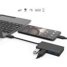 Temiz Pazar Type-C To USB 3.0 4 Port USB Çoklayıcı Hub Süper Slim 5 Gbps Hız