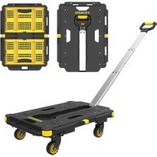 Stanley PC532B 137KG 62X45CM Dört Tekerli Çekme Kollu Yük ve Paket Taşıma Arabası + FT505 25KG Katlanır Çok Amaçlı Taşıma Sepeti