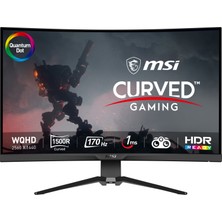 MSI 31.5" MAG 325CQRF QD 2560x1440 (WQHD) CURVE 1000R RAPID VA 170HZ 1MS ADAPTIVE-SYNC  GAMING MONITOR