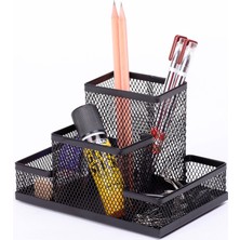 Kraf 4 Lü Siyah Perfore Masa Seti 411G Kullanışlı Ölçülerle Ofis Düzenleyici