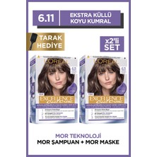 L'Oréal Paris 2'li L’oréal Paris Excellence Cool Creme Saç Boyası – 6.11 Ekstra Küllü Koyu Kumral Excellence Tarak Armağan