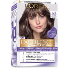 L'Oréal Paris 2'li L’oréal Paris Excellence Cool Creme Saç Boyası – 6.11 Ekstra Küllü Koyu Kumral Excellence Tarak Armağan