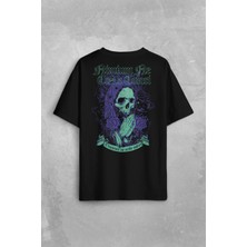 Kendim Seçtim Skull Kurukafa Renkler Latince Urban Street Culture Wear Sokak Sırt Ön Baskılı Oversize Tişört T-Shirt