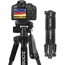 CoverZone Zomei Q222 Kamera Tripod Tripodu Statif Esnek Fotoğraf Tripod Monopod Seyahat Standı Akıllı Telefon Kamerası Dslr Projektör Için