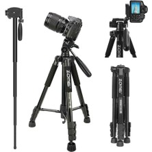 CoverZone Zomei Q222 Kamera Tripod Tripodu Statif Esnek Fotoğraf Tripod Monopod Seyahat Standı Akıllı Telefon Kamerası Dslr Projektör Için