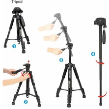 CoverZone Zomei Q222 Kamera Tripod Tripodu Statif Esnek Fotoğraf Tripod Monopod Seyahat Standı Akıllı Telefon Kamerası Dslr Projektör Için