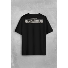 Kendim Seçtim The Mandalorian Bebek Yoda Cep Tasarımı Star Wars Sırt Ön Baskılı Oversize Tişört T-Shirt
