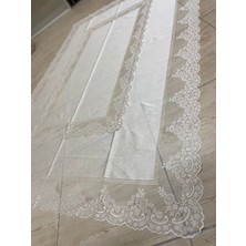 Madame Clean Tül Masa Örtüsü Şık Tasarım Dantelli Dertsiz 160X220