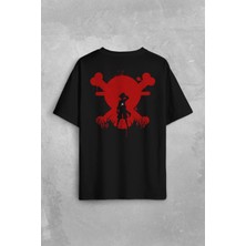 Kendim Seçtim One Piece Anime Dizi Japanese Urban Wear Street Culture Sırt Ön Baskılı Oversize Tişört T-Shirt