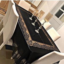 Madame Clean Tül Masa Örtüsü Şık Tasarım Dantelli Dertsiz 160X220