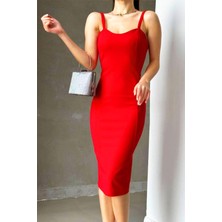 Emirela Askılı Kalem Elbise