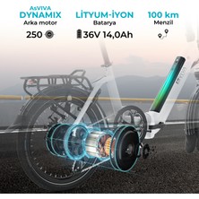 Katlanabilir Elektrikli Bisiklet B13 | Pedelec Beyaz | Güçlü 36V 14.0AH 45NM | Aspılsan Batarya | 20"