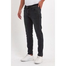 Damga Erkek Regular Fit Yüksek Bel Klasik Kesim Rahat Moda Kot Pantolon Antrasit