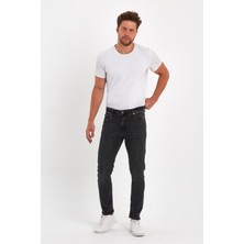 Damga Erkek Regular Fit Yüksek Bel Klasik Kesim Rahat Moda Kot Pantolon Antrasit