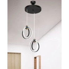 Hevsel 2'li Çember Beyaz Gövde Sarkıt Model Modern LED Aydınlatma