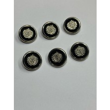 Karan Tuhafiye Trençkot Ceket Düğmesi / Metalize (Plastik) / 6 Lı Set / Siyah